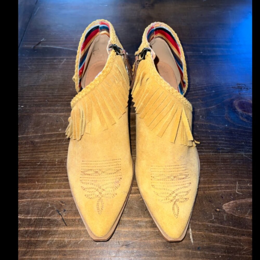 Durango Mustard Fringe Booties